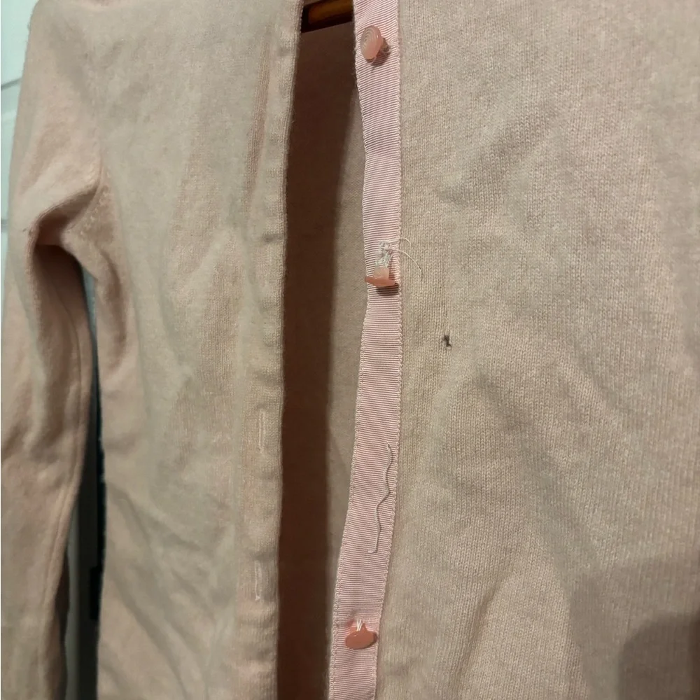 Peck & Peck Soft Pink 2 Ply 100% Cashmere Cardigan Sweater Size Small - Picture 5 of 5
